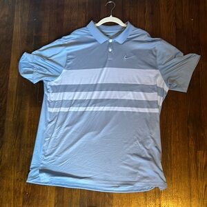 Nike Men's Light Blue Striped Polo